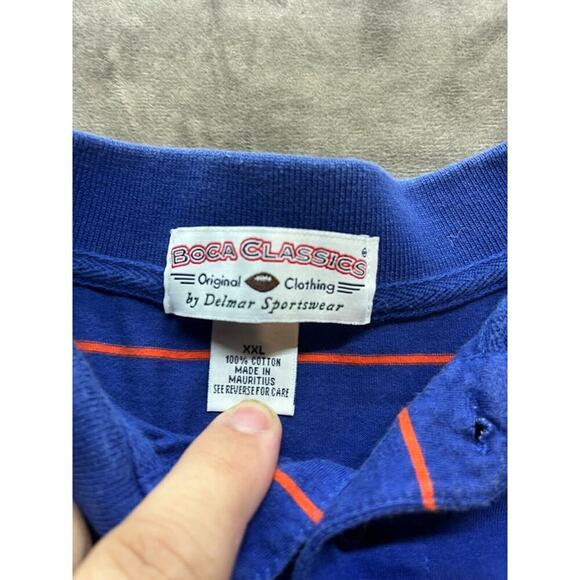 Boca Classic Florida Gators Shirt Mens XXL Blue Striped Logo Football Polo - Picture 5 of 6